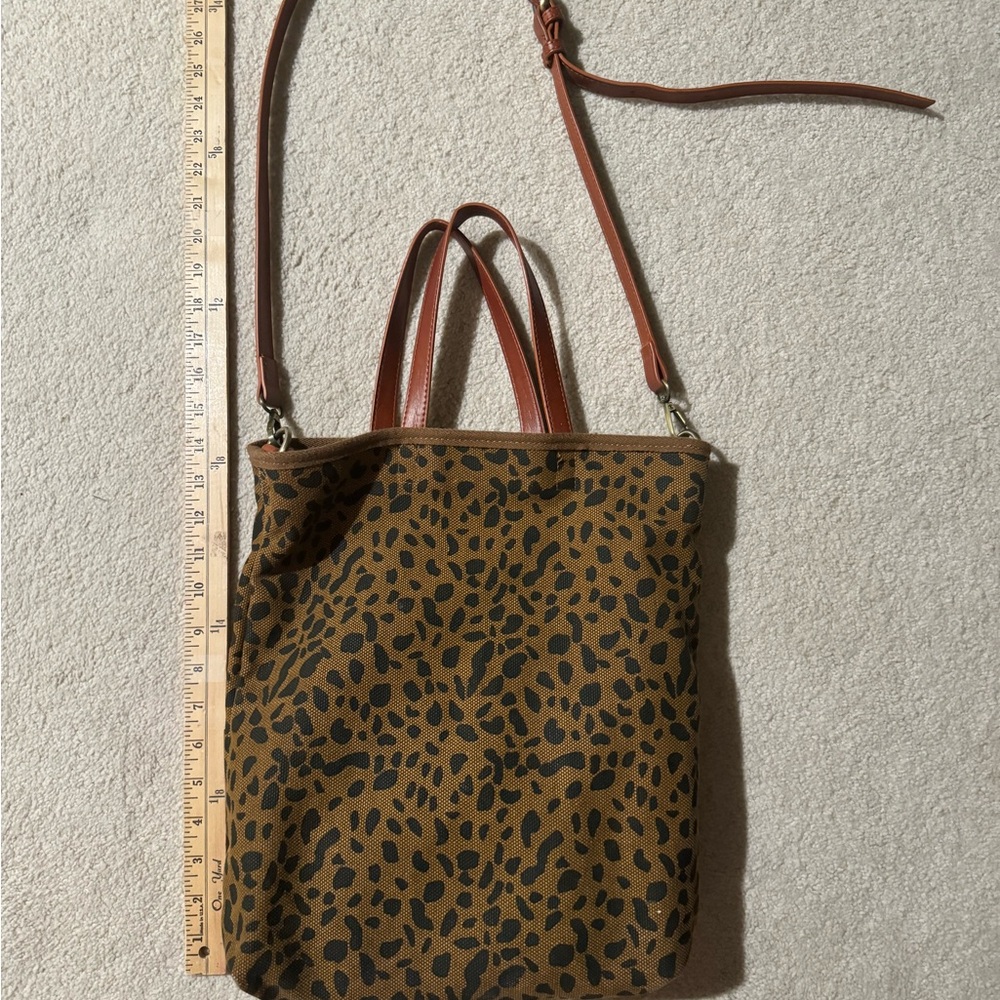 Anthropologie Animal Print Canvas Tote